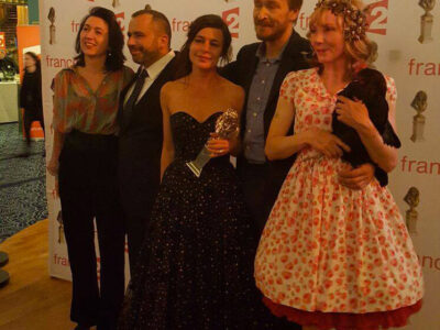 Nuit des molieres 2016, Carole Allemand ( marionnettes ), Pascal Laajili ( lumieres ), Valérie Lesort ( marionnettes ), Eric Ruf ( scénographie ), et Julie Depardieu ( et sa poule ) ...
